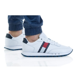 Tommy Hilfiger Tommy Jeans Leder Ybr M EMOEM00989 Schuhe weiß rot marineblau
