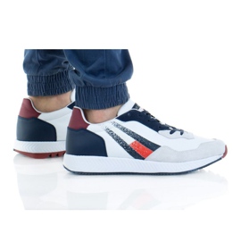 Tommy Hilfiger Track Cleat Mix Runner M EMOEMO0872 Ogy-Schuhe weiß rot marineblau