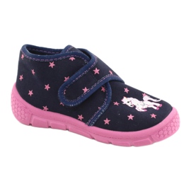 Befado Kinderschuhe 538P015 marineblau rosa