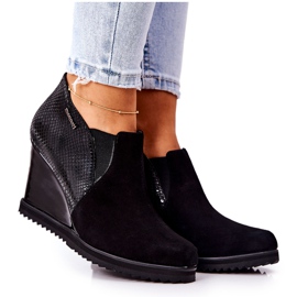 Stiefel mit Keilabsatz Tiermuster Monnari 0990-020 Schwarz