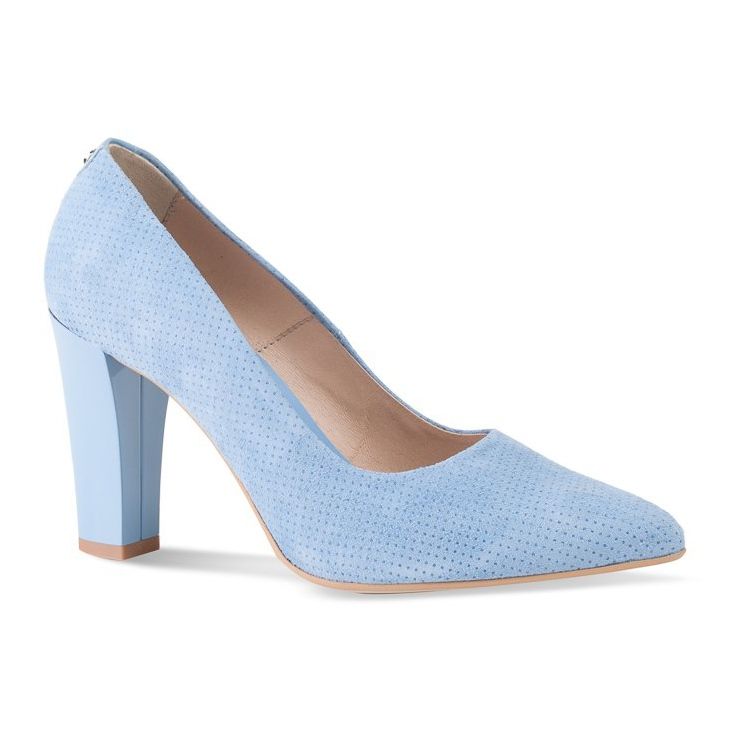 Marco Shoes Blaue Wildlederpumps mit 3D-Punkten