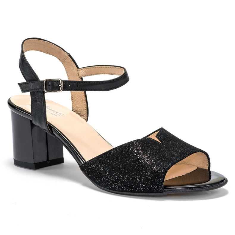Marco Shoes Schwarze Sandalen 0624P in interessantem Leder