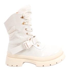 Militärisch lackierte Jens Beige Stiefel