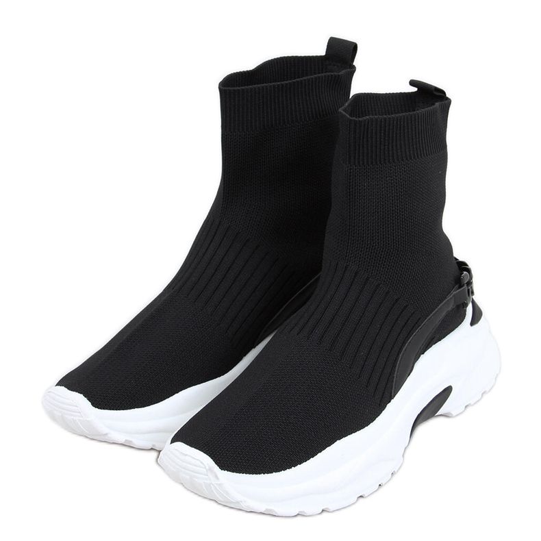 Gina Schwarze Sockenstiefeletten