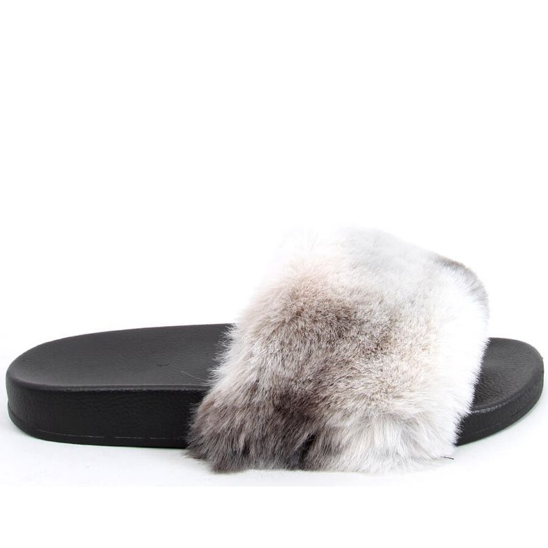 Emy Black Ombre Pelzhausschuhe schwarz grau