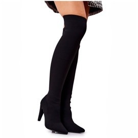 WS1 High Heel Stiefel mit Socke Schwarz Renoli