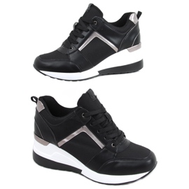 Wisto Schwarze Sneaker mit Keilabsatz