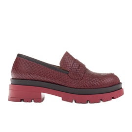 Marco Shoes Loafer mit dicker Sohle rot