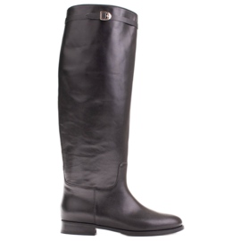 Marco Shoes Lederstiefel für eine breite Wade schwarz