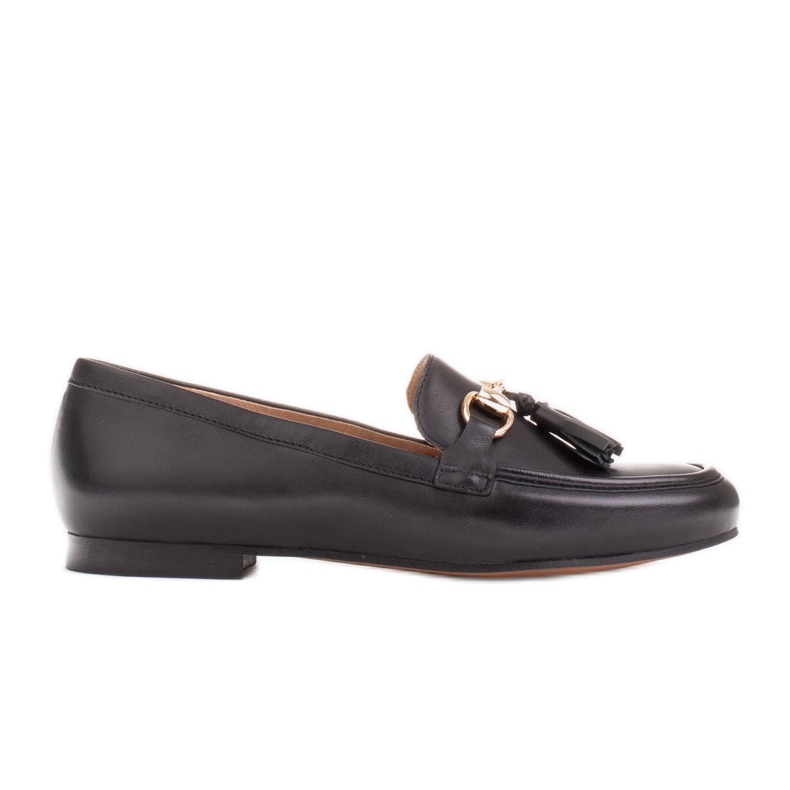 Marco Shoes Loafer aus Leder mit Fransen schwarz