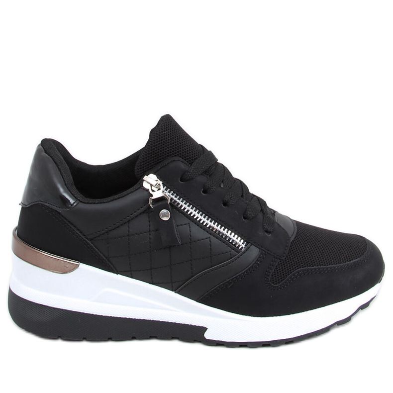 Karita Schwarze Turnschuhe mit Keilabsatz