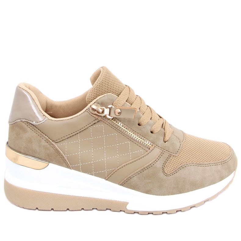 Turnschuhe mit Keilabsatz Karita Khaki beige