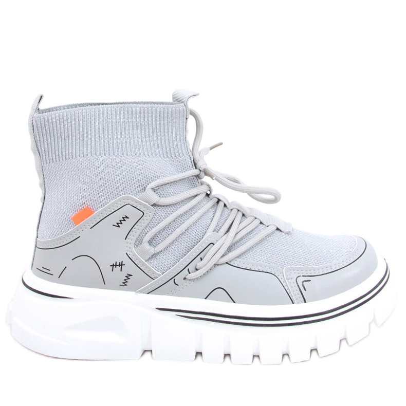 Sportschuhe mit Socken von Malin Grey grau