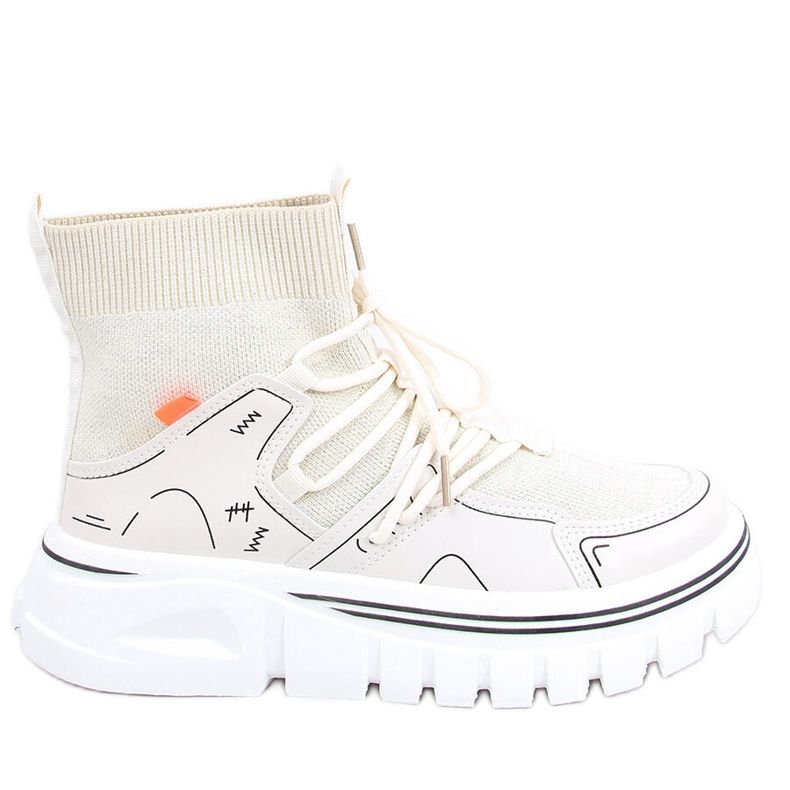 Malin Beige Sockensportschuhe