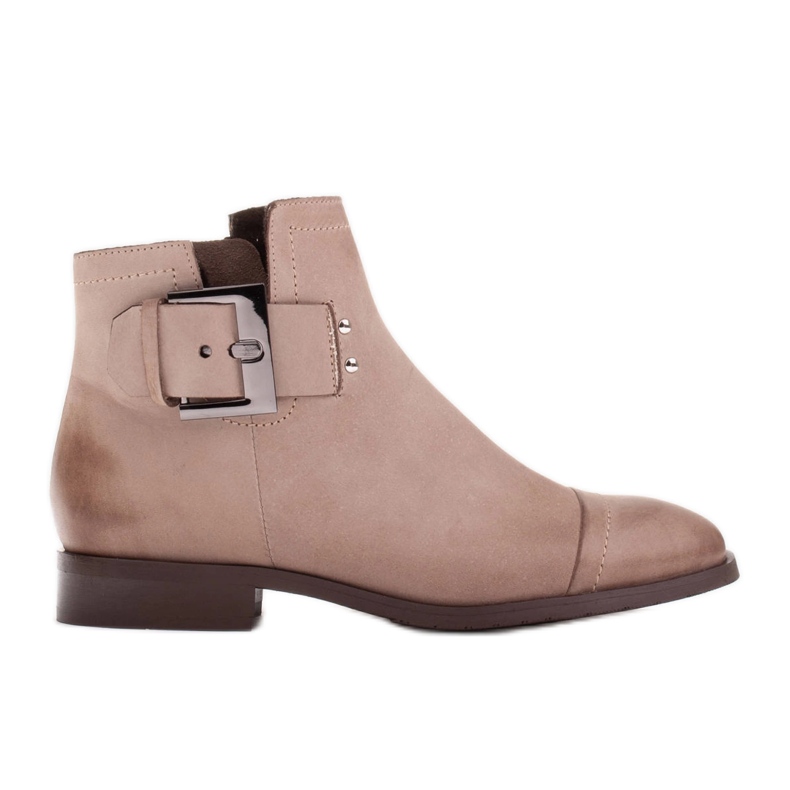 Marco Shoes Stiefel mit dekorativer Schnalle beige