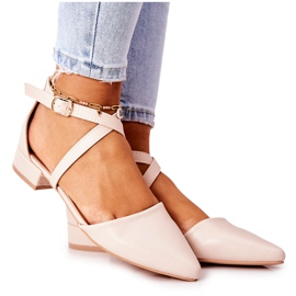 WS1 Lederpumps auf niedrigen Absätzen Beige Giovanna