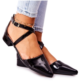 WS1 Lackschwarze Giovanna Pumps mit niedrigem Absatz