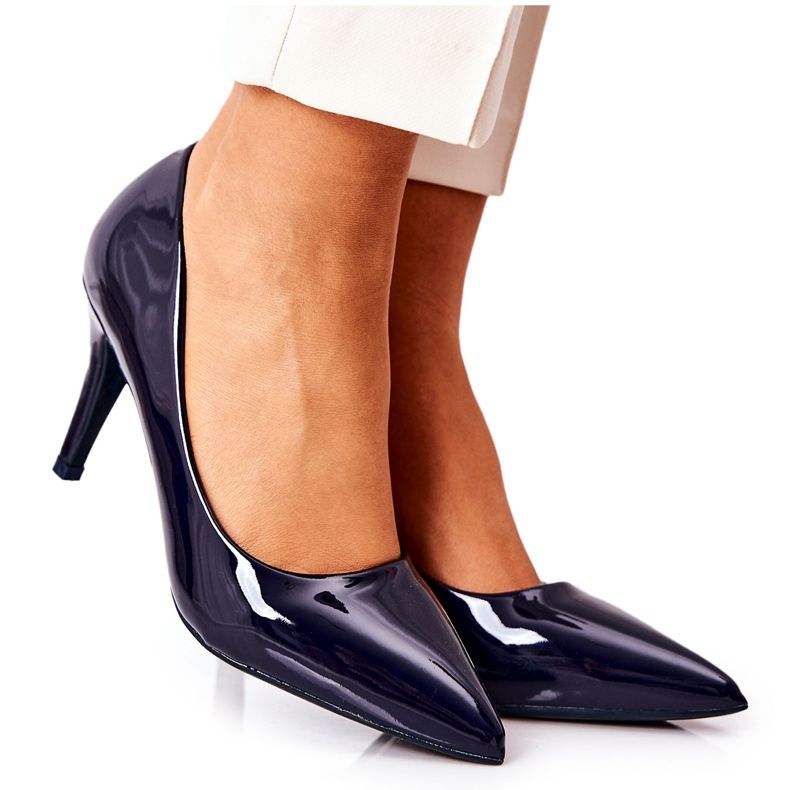 WS1 Klassische lackierte Pumps Stilettos Marineblau Elinne navy blau