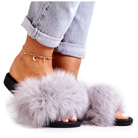 PG2 Grau Naturimo Graue Hausschuhe mit Naturfell