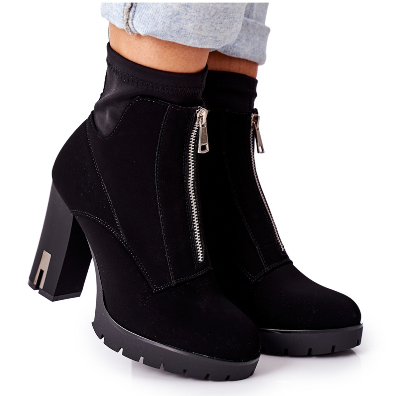 PS1 Schwarze warme Stiefel auf einem Absatz Wonder Woman