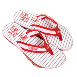 Big Star W DD274A249 rote Strand-Flip-Flops weiß