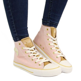 High-Top-Sneaker Big Star W HH274447 rosa beige