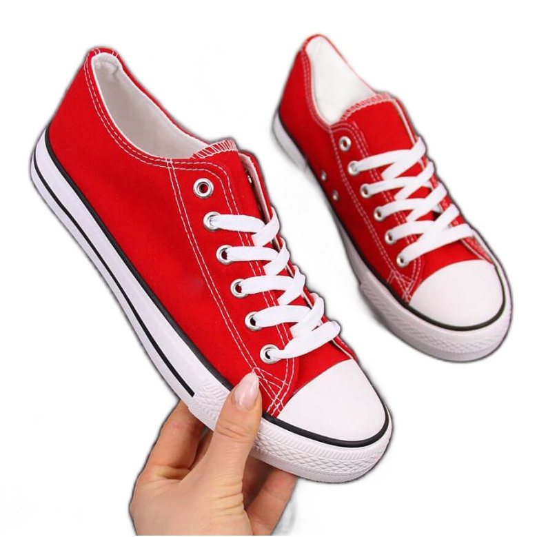 Textile niedrige Turnschuhe Atletico W ATC266H rot weiß