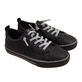 Low-Top-Sneaker mit Kunstleder Big Star Jr HH374038 schwarz weiß