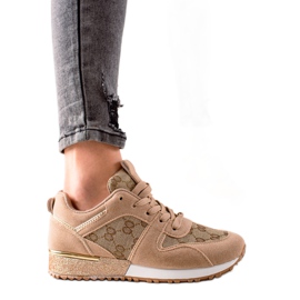 Evento Stylische Sneaker mit Glitzer beige braun