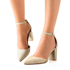 Seastar Goldene Pumps mit Glitter beige