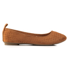 TRENDI Bequeme durchbrochene Ballerinas braun