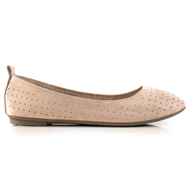 TRENDI Bequeme durchbrochene Ballerinas beige
