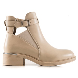 Marquiz Beige Stiefeletten mit Schnitt