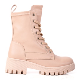 Diamantique Klassische geschnürte Trapper beige