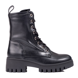 Diamantique Klassische geschnürte Trapper schwarz