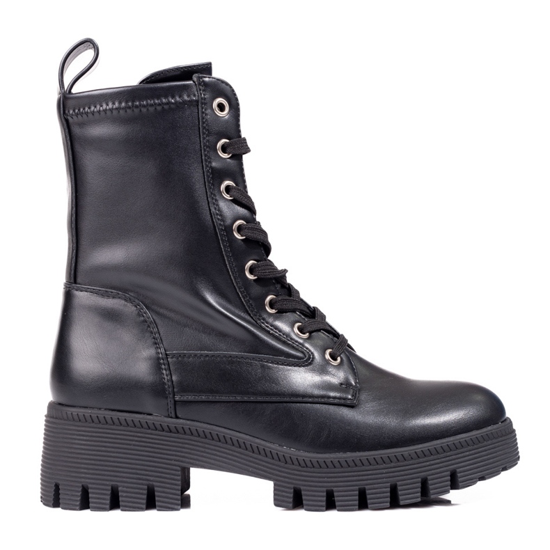 Diamantique Klassische geschnürte Trapper schwarz