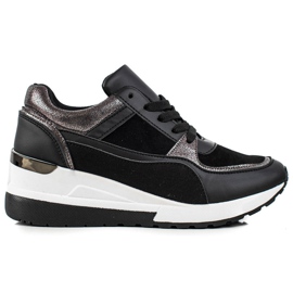 TRENDI Stilvolle schwarze Turnschuhe