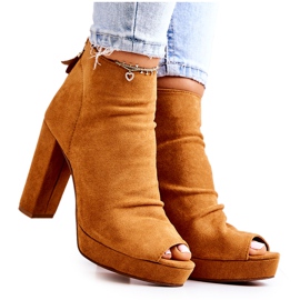 WS1 Stiefel auf einer Stange offene Zehen Camel Adore orange