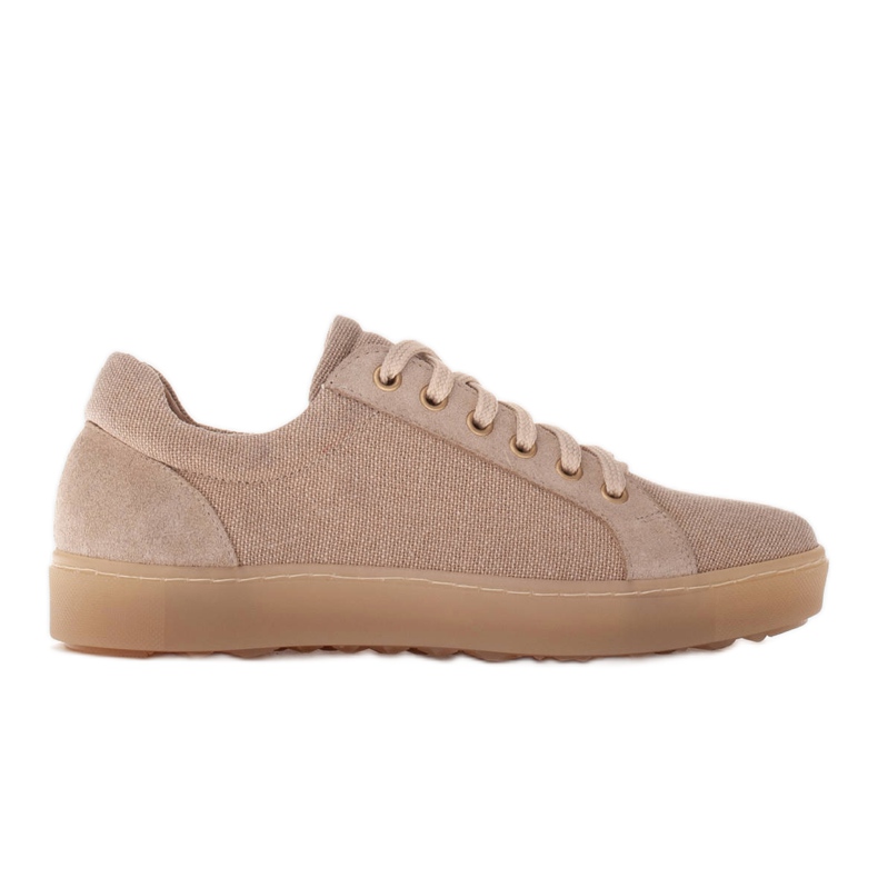Marco Shoes Sportschuhe aus Stoff und Leder beige