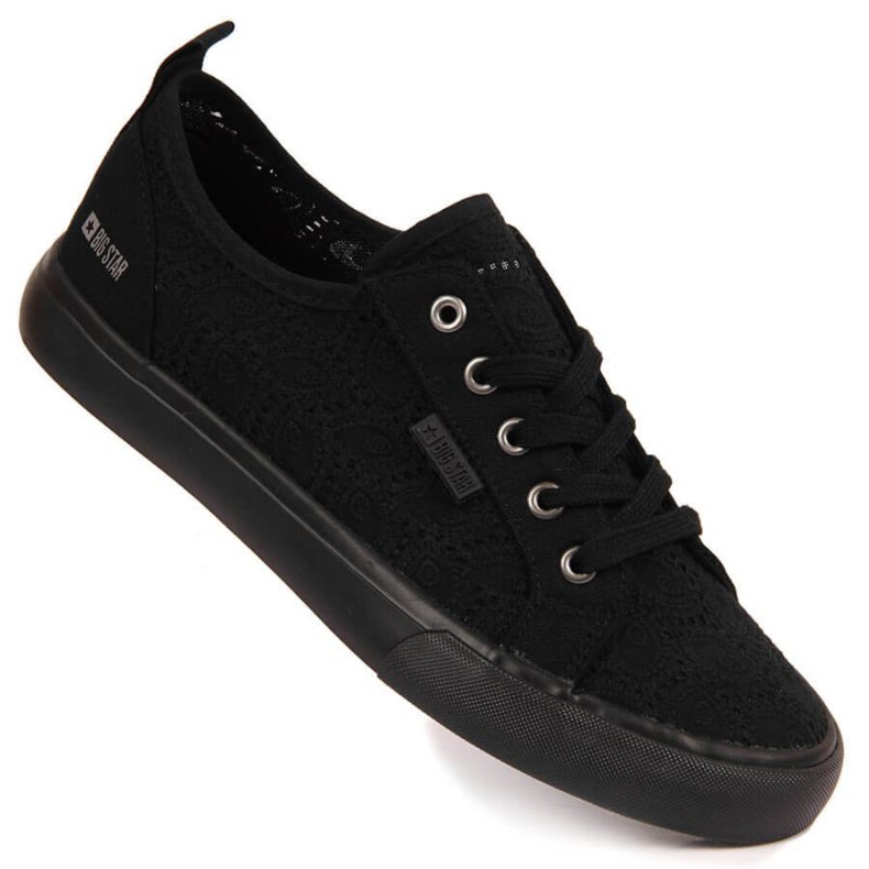 Low Lace Sneakers Big Star W JJ274064 schwarz