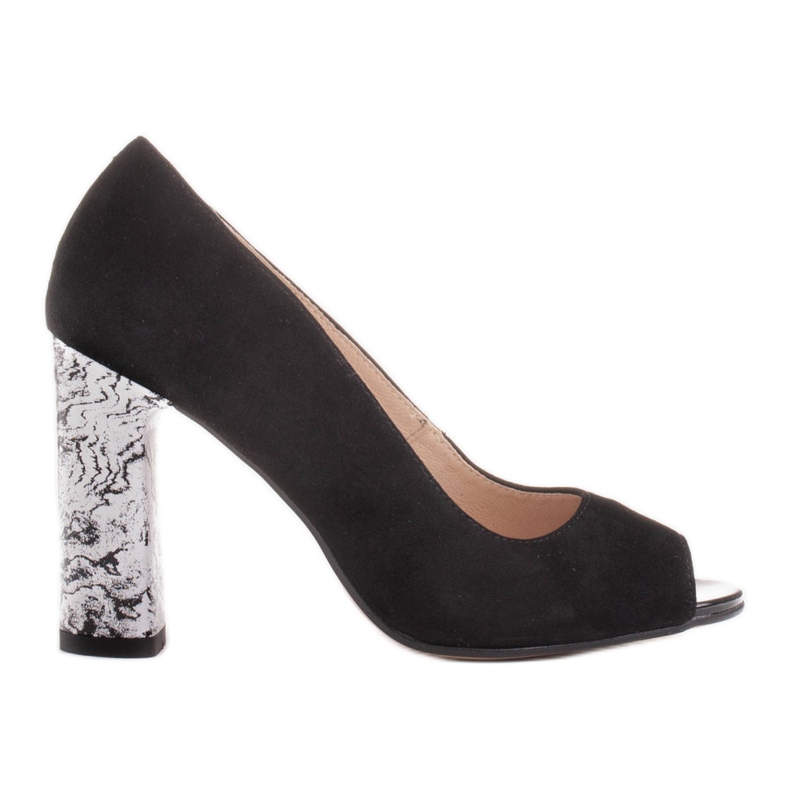 Marco Shoes Schwarze 1100P Pumps mit schwarz-weißem Absatz