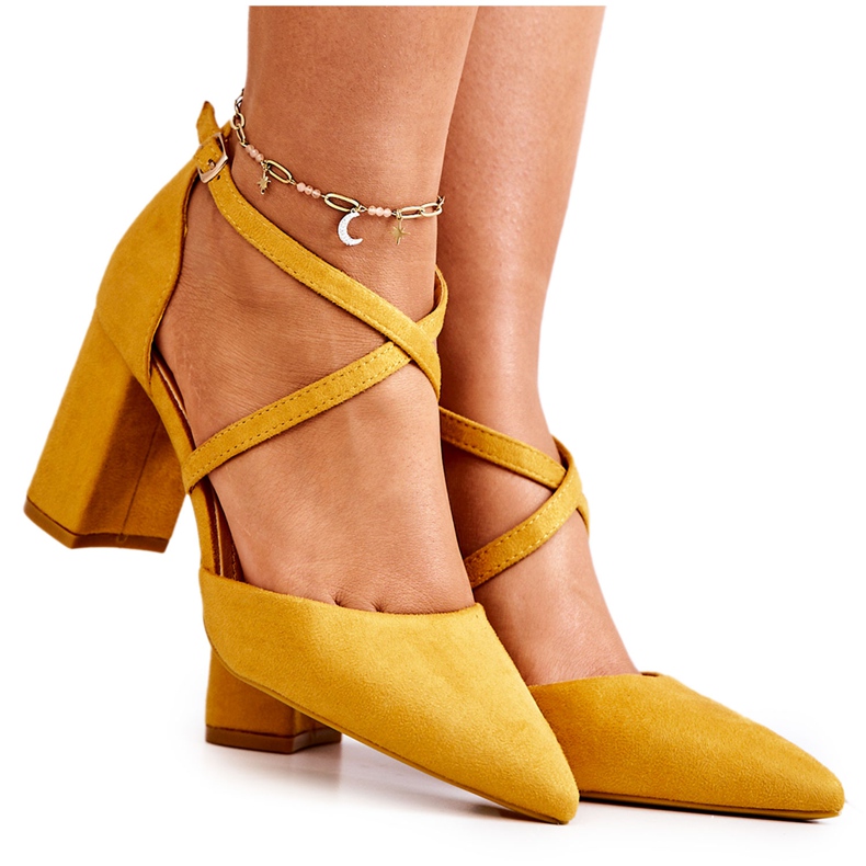 PS1 Damenpumps mit Absatz in Spitz Yellow Future gelb