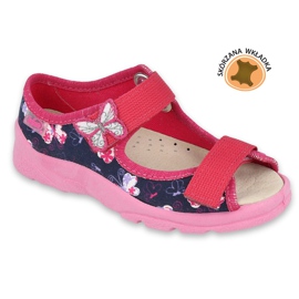Befado Kinderschuhe 869X145 marineblau rosa