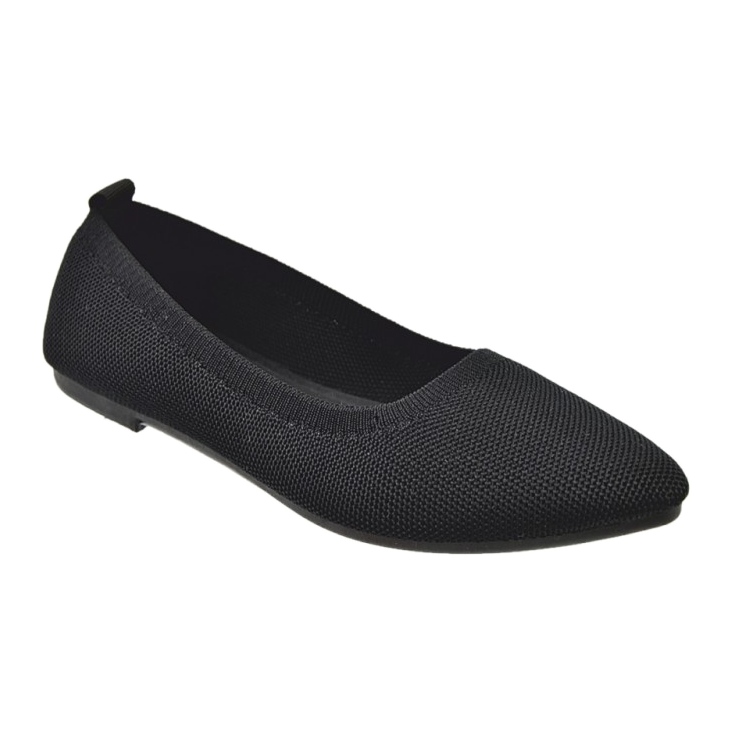 Evento Bequeme schwarze gestrickte Ballerinas 21BL02-4030 Schwarz
