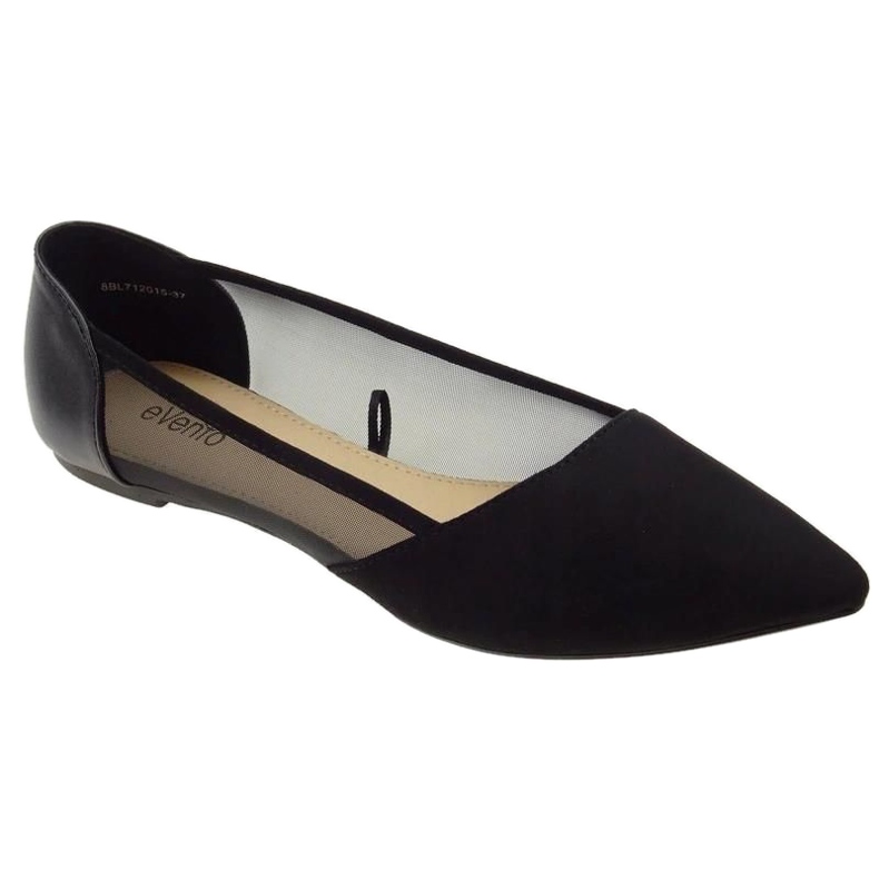 Evento Ballerinas mit Mesh Schwarz 8BL71-2015