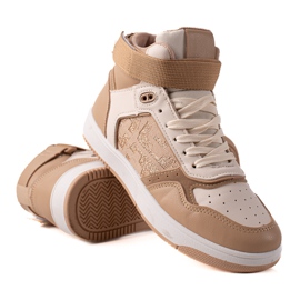 TRENDI Bequeme Sneakers mit Klettverschluss beige braun