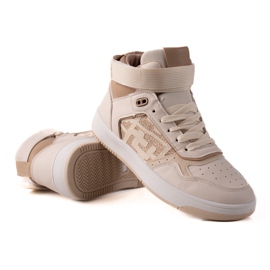 TRENDI Bequeme Sneakers mit Klettverschluss beige braun
