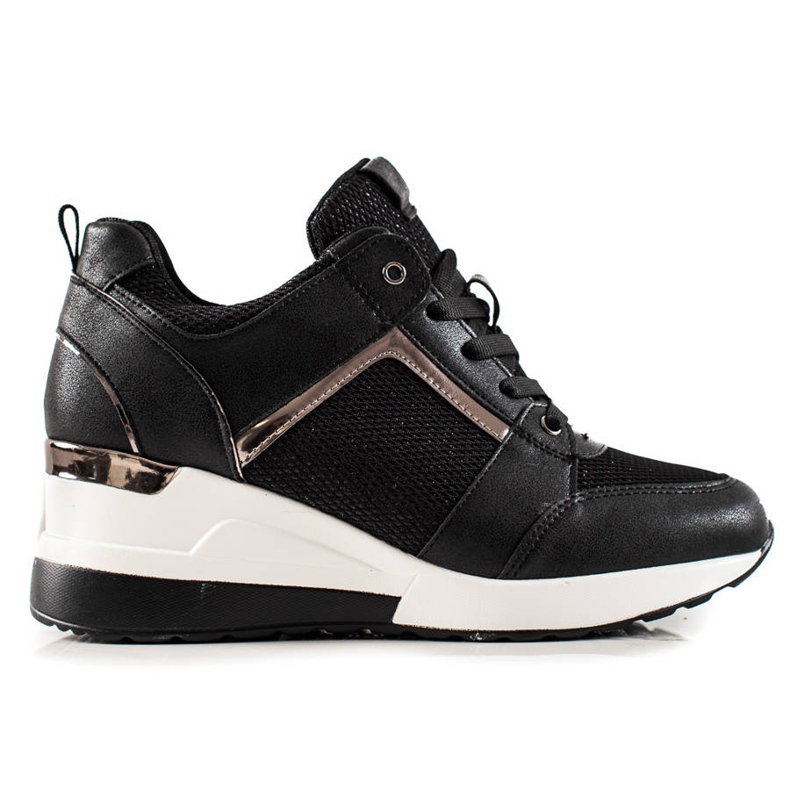 TRENDI Leichte Sneakers mit Keilabsatz schwarz