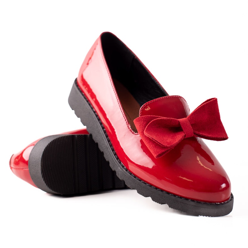 La.Fi Lackierte Schuhe mit Schleife rot