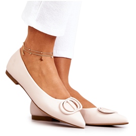 PS1 Lederballerina in Spitz J. Beżowe Rachelle beige